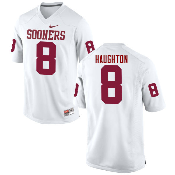 Men Oklahoma Sooners #8 Kahlil Haughton College Football Jerseys Game-White - Click Image to Close